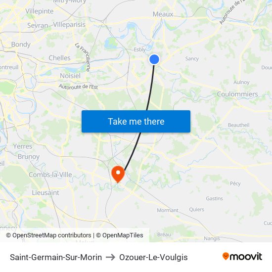 Saint-Germain-Sur-Morin to Ozouer-Le-Voulgis map