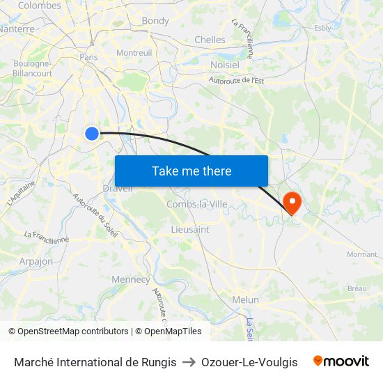 Marché International de Rungis to Ozouer-Le-Voulgis map