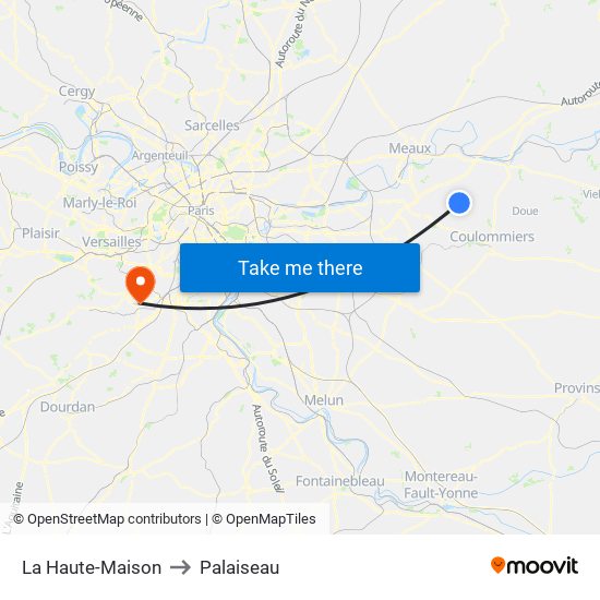 La Haute-Maison to Palaiseau map
