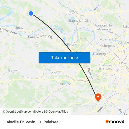 Lainville-En-Vexin to Palaiseau map