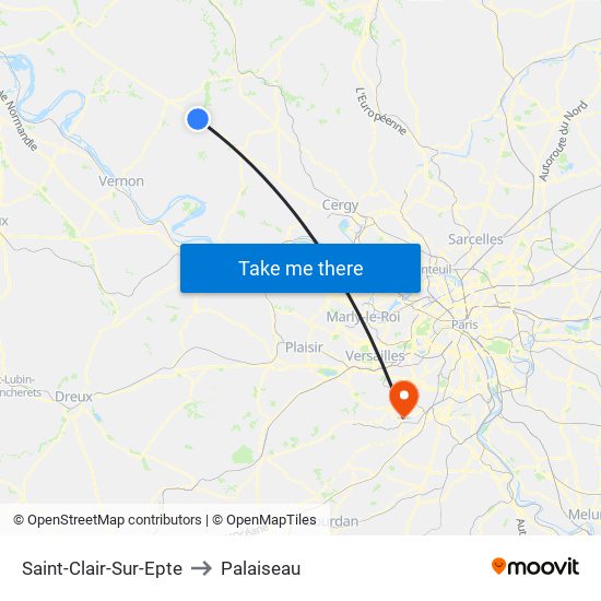 Saint-Clair-Sur-Epte to Palaiseau map