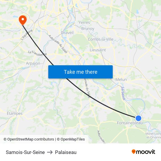 Samois-Sur-Seine to Palaiseau map