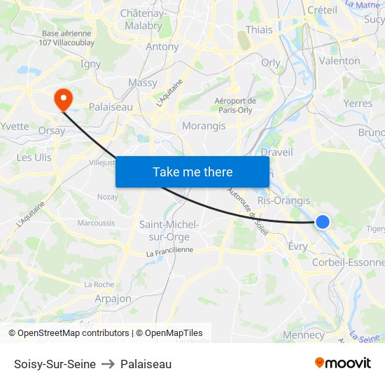 Soisy-Sur-Seine to Palaiseau map