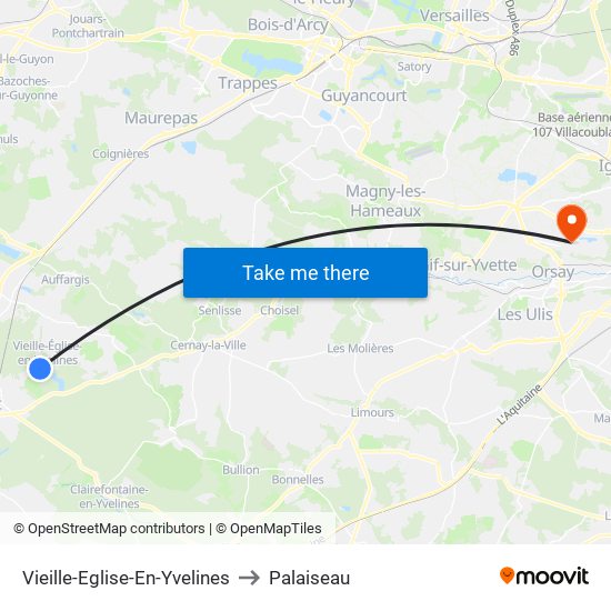 Vieille-Eglise-En-Yvelines to Palaiseau map