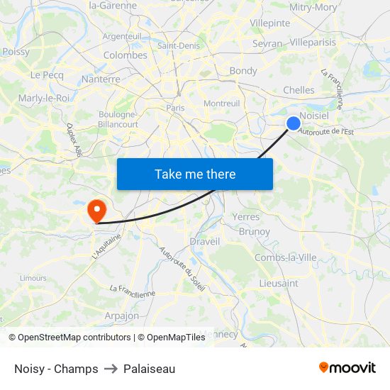 Noisy - Champs to Palaiseau map