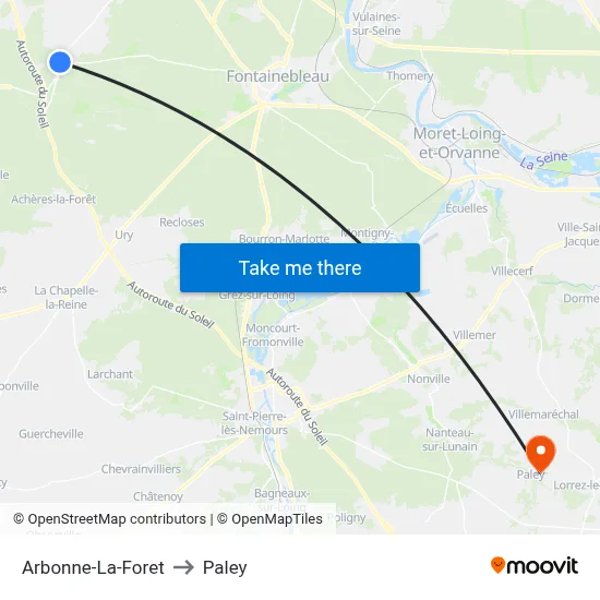 Arbonne-La-Foret to Paley map