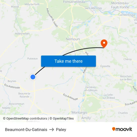Beaumont-Du-Gatinais to Paley map