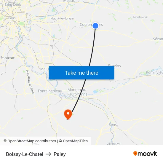 Boissy-Le-Chatel to Paley map
