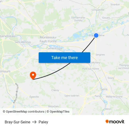 Bray-Sur-Seine to Paley map