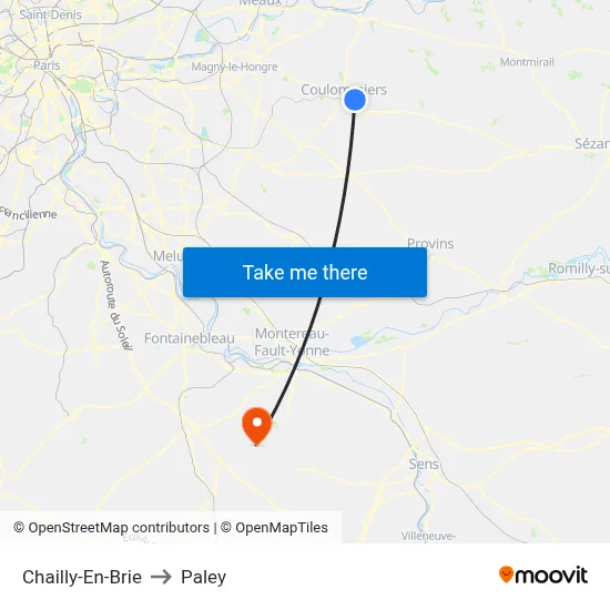 Chailly-En-Brie to Paley map