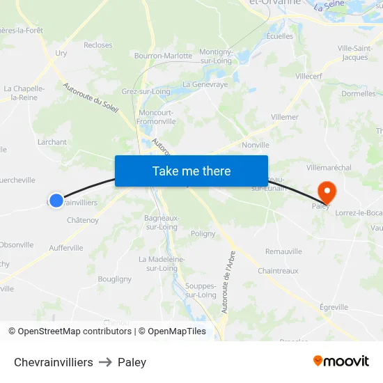 Chevrainvilliers to Paley map