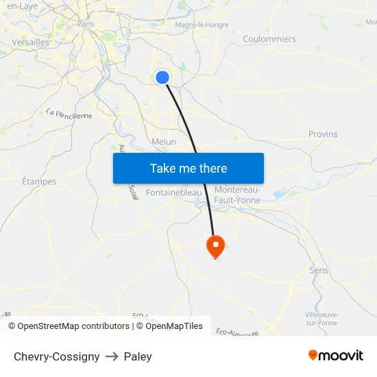 Chevry-Cossigny to Paley map