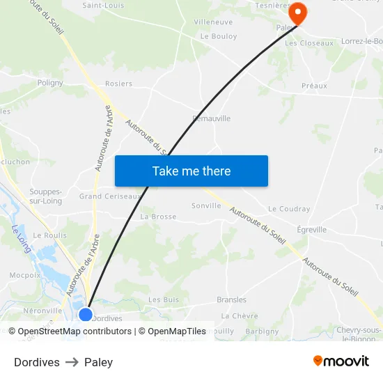 Dordives to Paley map