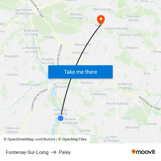 Fontenay-Sur-Loing to Paley map