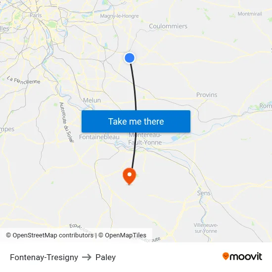 Fontenay-Tresigny to Paley map