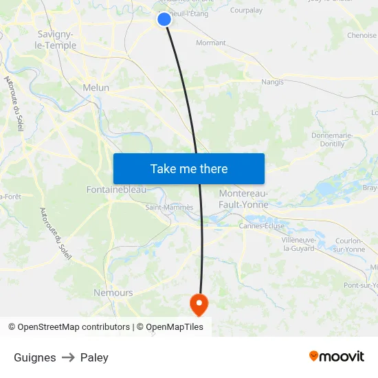 Guignes to Paley map