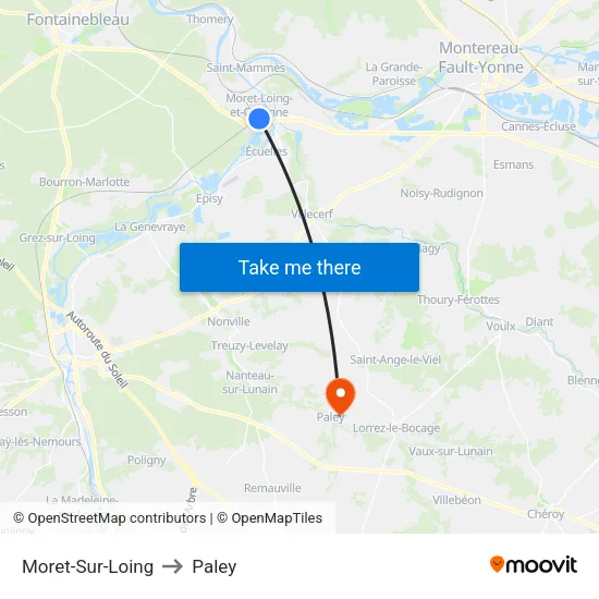 Moret-Sur-Loing to Paley map