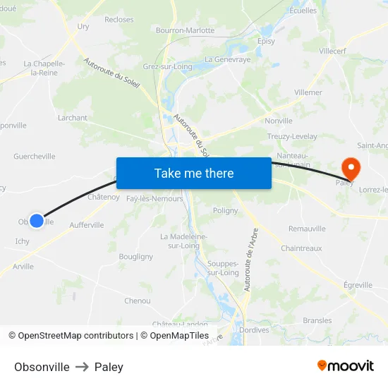 Obsonville to Paley map