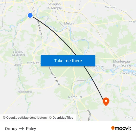 Ormoy to Paley map