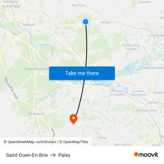 Saint-Ouen-En-Brie to Paley map