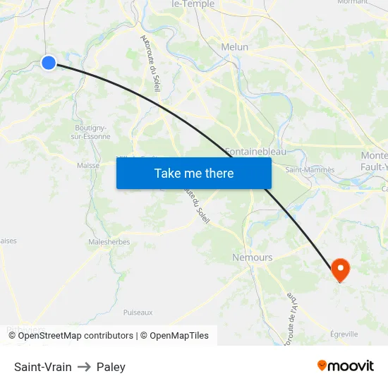 Saint-Vrain to Paley map