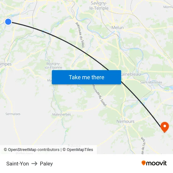 Saint-Yon to Paley map