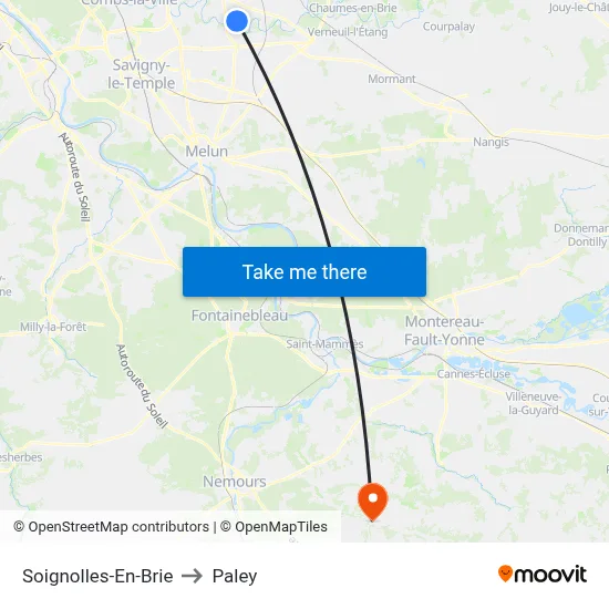 Soignolles-En-Brie to Paley map
