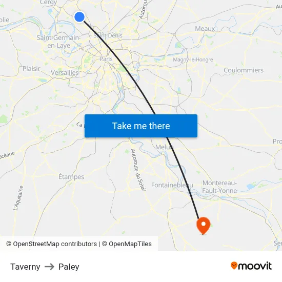 Taverny to Paley map