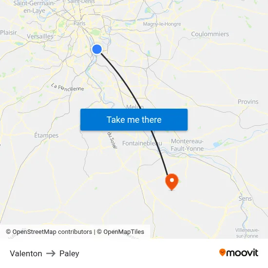 Valenton to Paley map