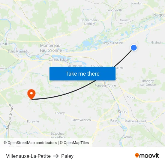 Villenauxe-La-Petite to Paley map
