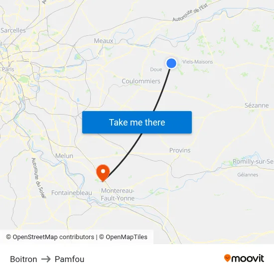 Boitron to Pamfou map