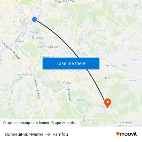 Bonneuil-Sur-Marne to Pamfou map