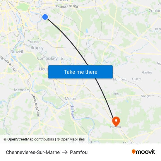 Chennevieres-Sur-Marne to Pamfou map