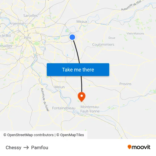 Chessy to Pamfou map