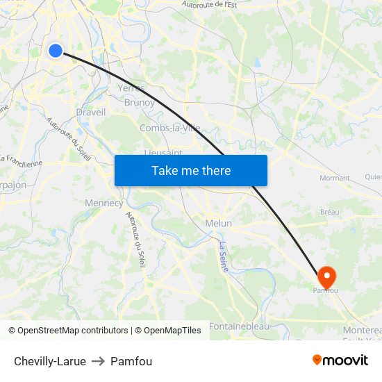 Chevilly-Larue to Pamfou map