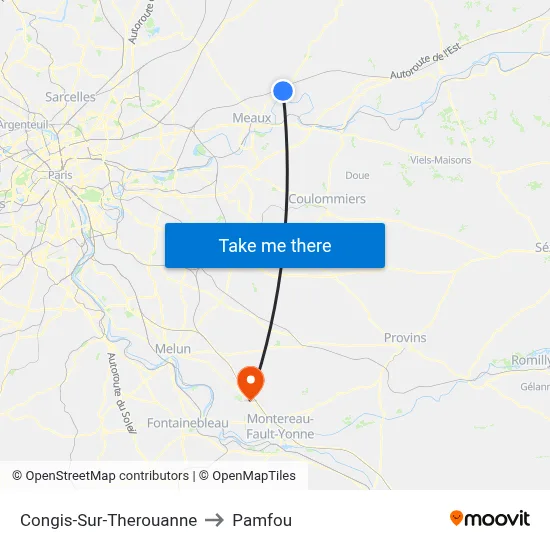 Congis-Sur-Therouanne to Pamfou map
