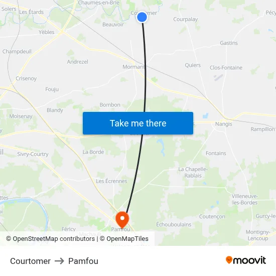 Courtomer to Pamfou map