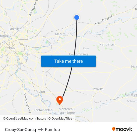 Crouy-Sur-Ourcq to Pamfou map