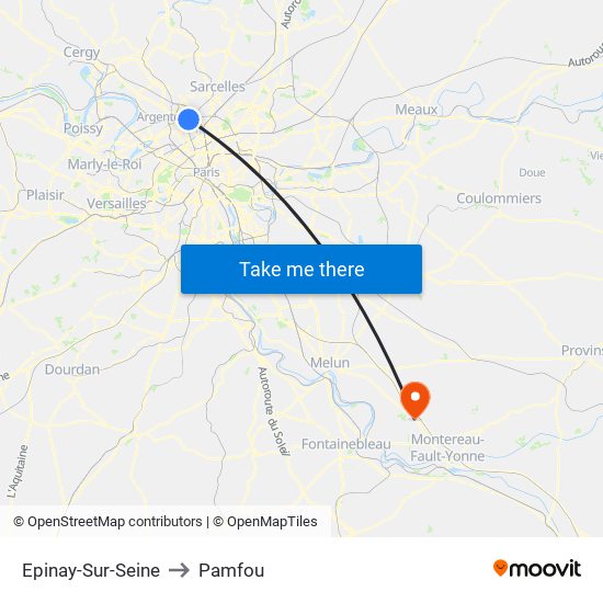 Epinay-Sur-Seine to Pamfou map