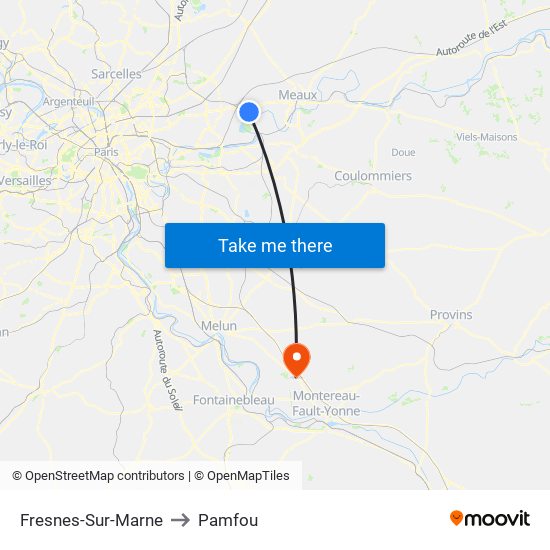 Fresnes-Sur-Marne to Pamfou map