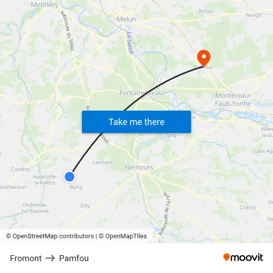 Fromont to Pamfou map