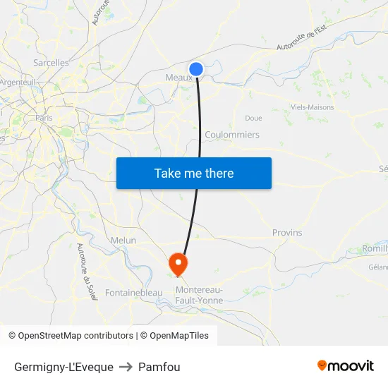 Germigny-L'Eveque to Pamfou map