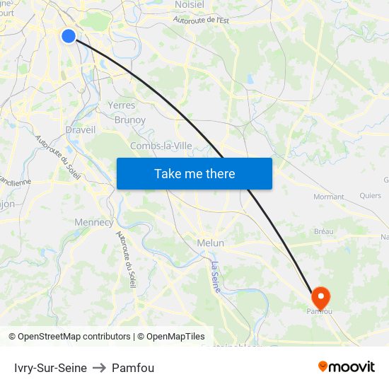 Ivry-Sur-Seine to Pamfou map