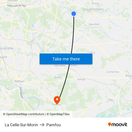 La Celle-Sur-Morin to Pamfou map