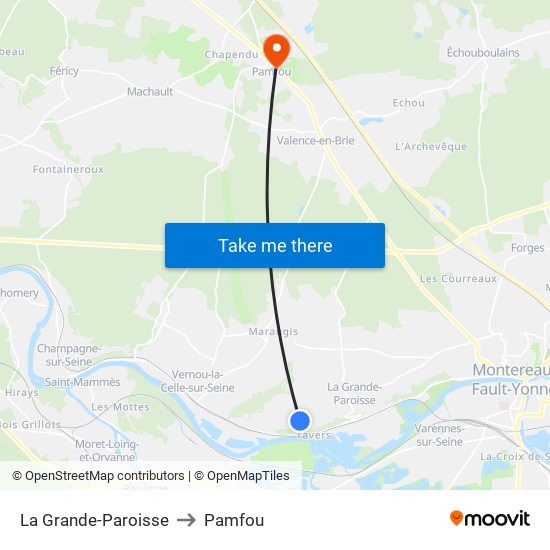 La Grande-Paroisse to Pamfou map