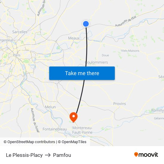 Le Plessis-Placy to Pamfou map