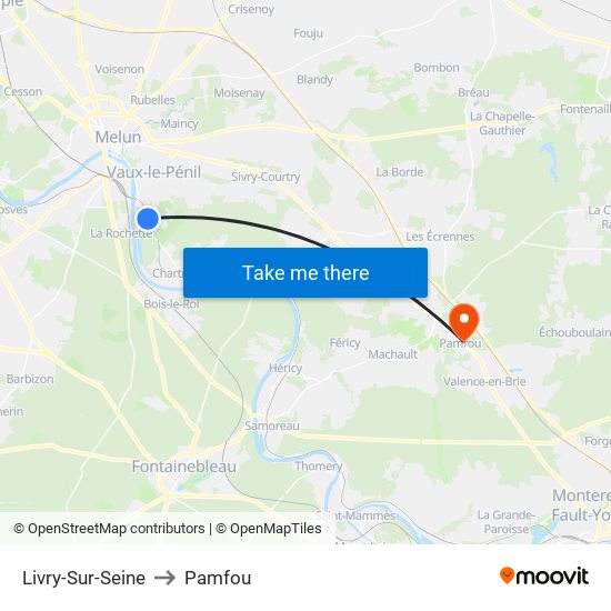 Livry-Sur-Seine to Pamfou map