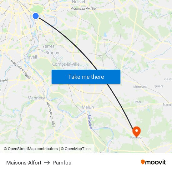 Maisons-Alfort to Pamfou map