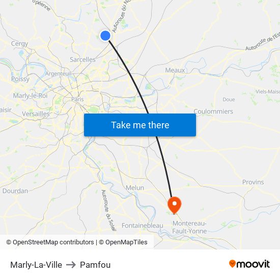 Marly-La-Ville to Pamfou map