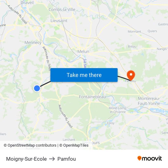 Moigny-Sur-Ecole to Pamfou map